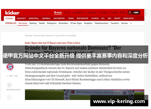 德甲官方网站中文平台全新升级 提供更丰富赛事内容和深度分析