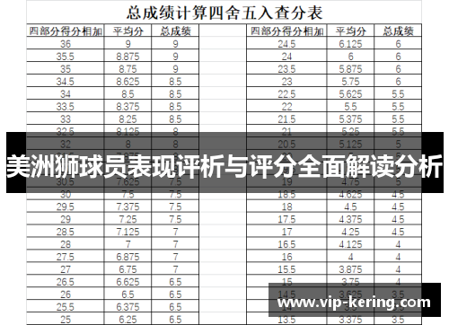 美洲狮球员表现评析与评分全面解读分析