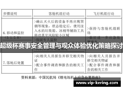 超级杯赛事安全管理与观众体验优化策略探讨